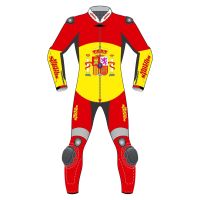 Spain Rounded Flag Race Suit front view