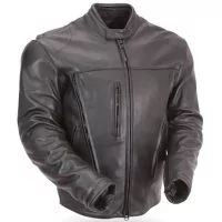 Waterproof Motorcycle Leather Jacket with CE Armor side