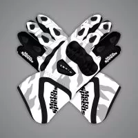 White Moto Gloves