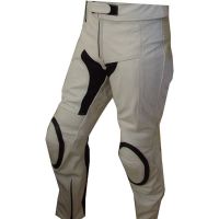 White Motorcycle Pants front view