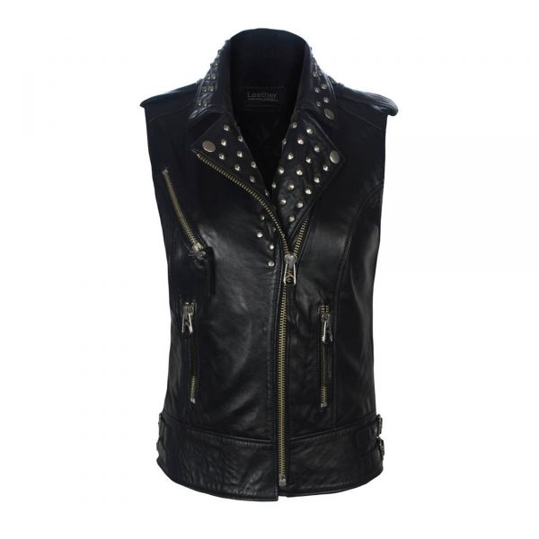 leather studded vest
