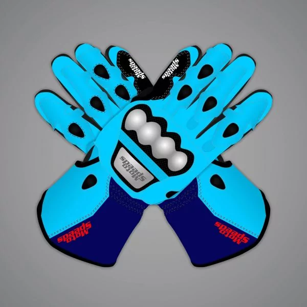 Blue Motorbike Gloves