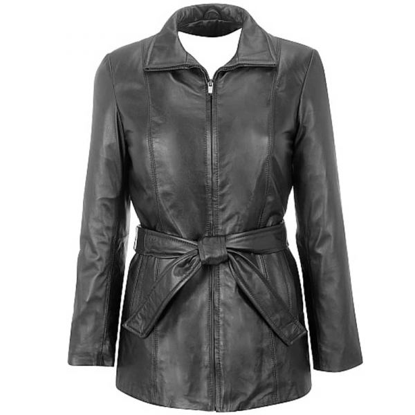 Lambskin Belted Hipster Coat