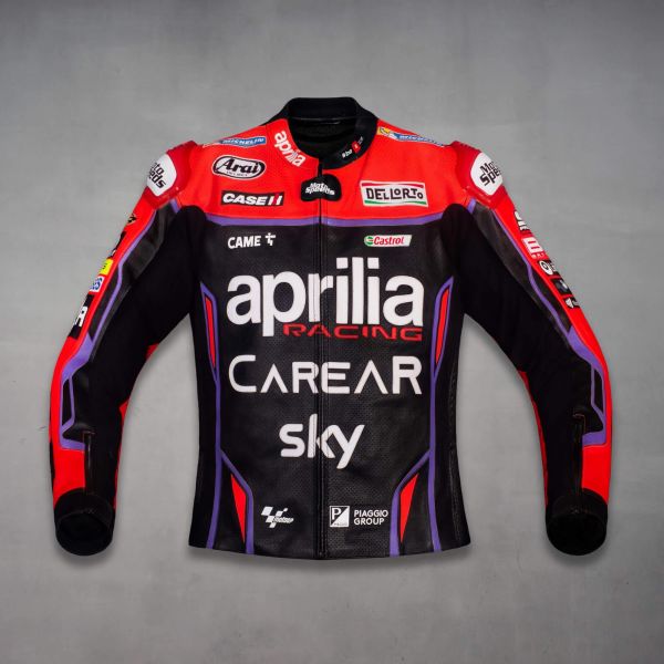 Maverick Vinales Aprilia Road Motorcycle Jacket MotoGP 2023 front view