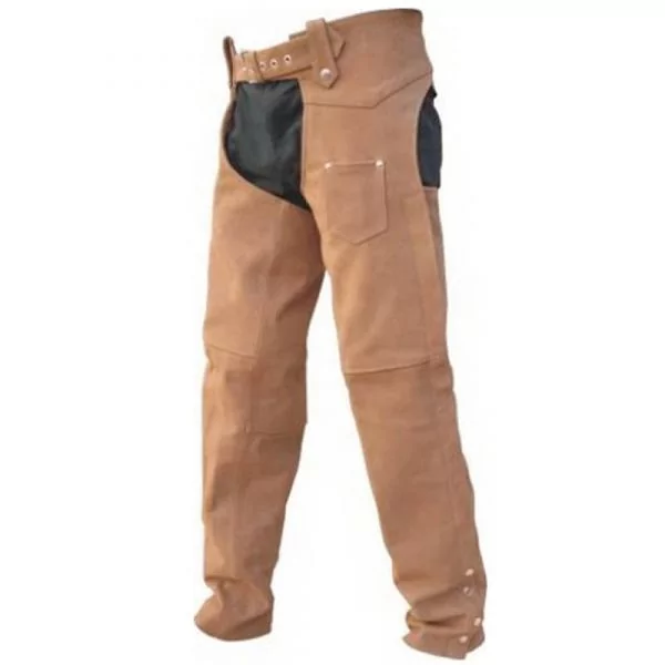 brown leather chaps